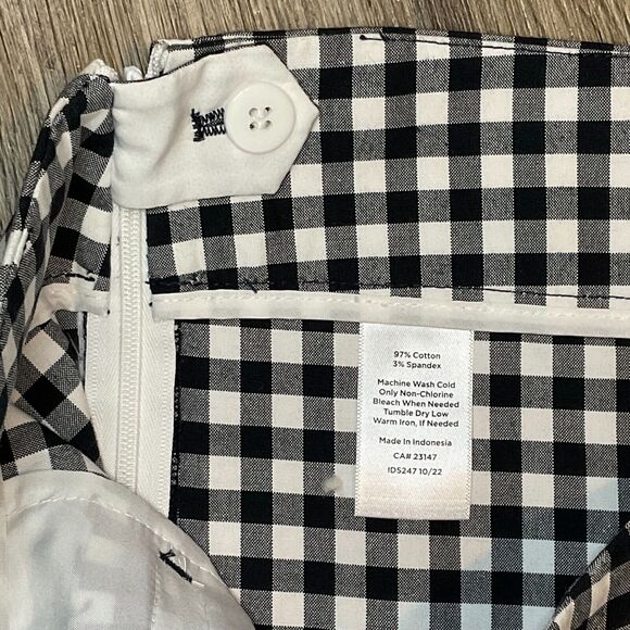 Talbots Black White High Rise Pull On Plaid Gingham Chatham Ankle Pant Size 14‎ - Picture 4 of 9